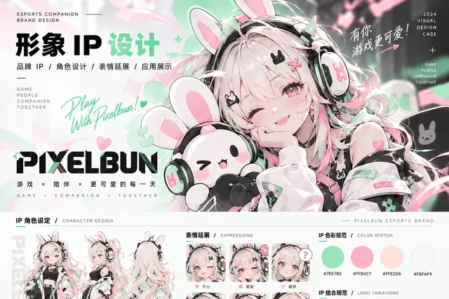 PIXELBUN · 薄荷兔电竞陪伴 IP 设计