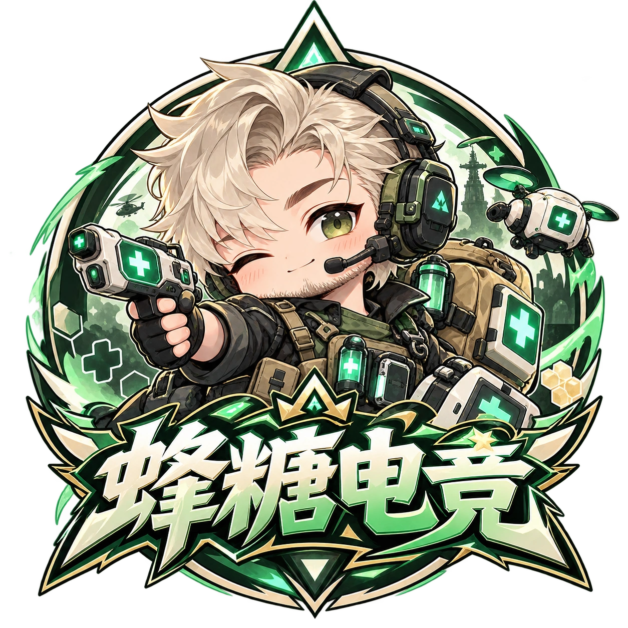 蜂糖电竞 · 绿辉徽章